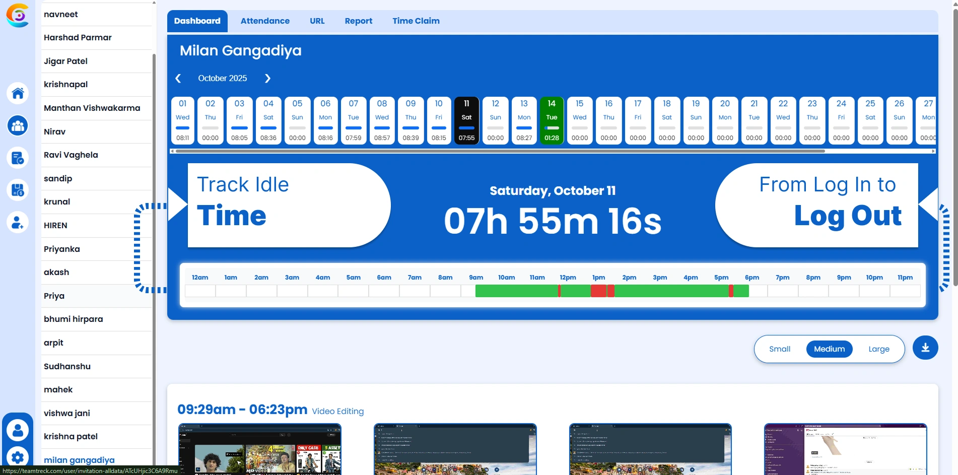 One-Click Time Logging