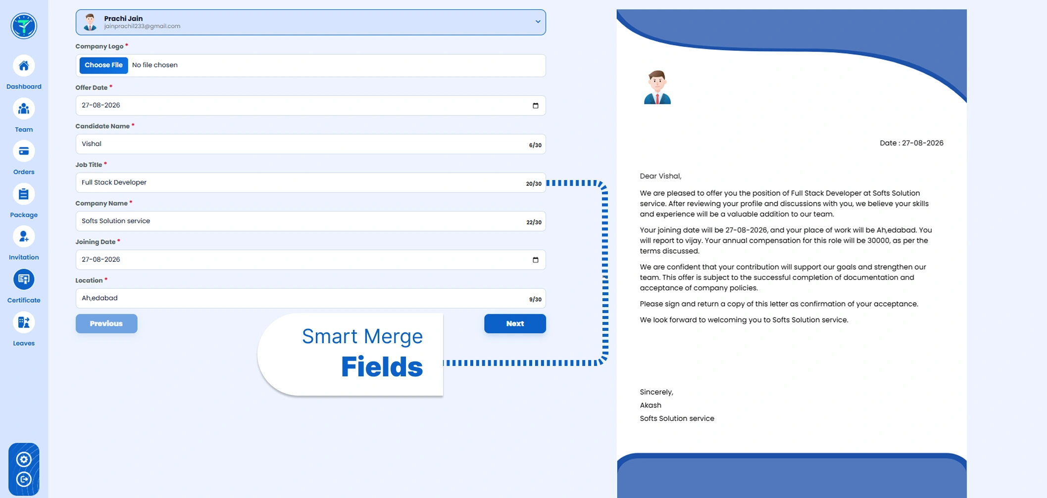 Smart Merge Fields