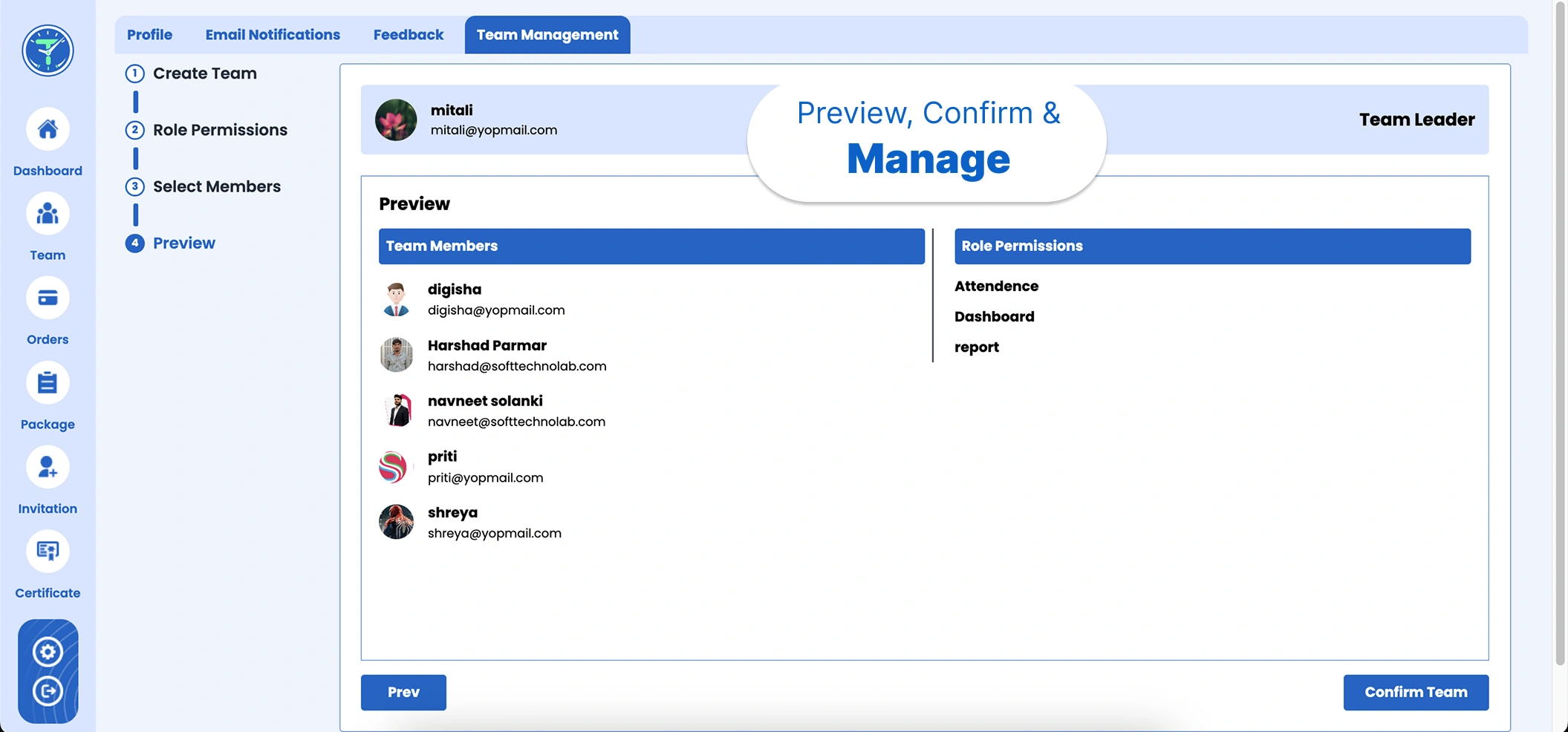 Preview, Confirm & Manage