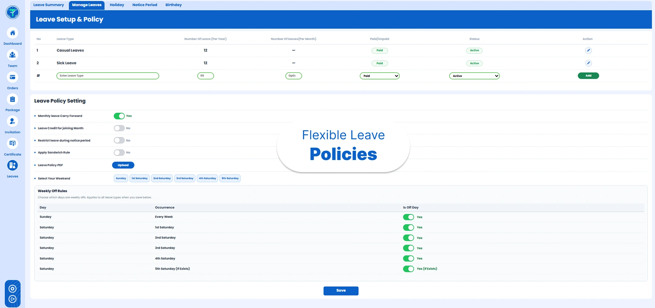 Flexible Leave Policies